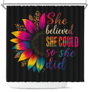 She Believed She Could So She Did Sunflower Color Shower Curtain