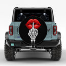 Shhh Skull Lip Car Spare Tire Cover