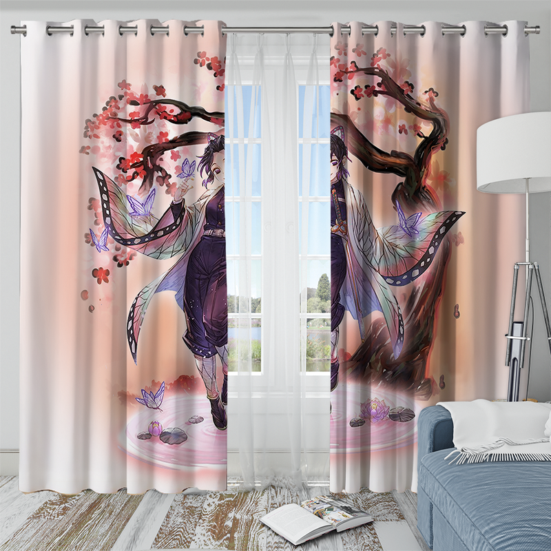 Shinobu Demon Slayer Cherry Blossom Window Curtain