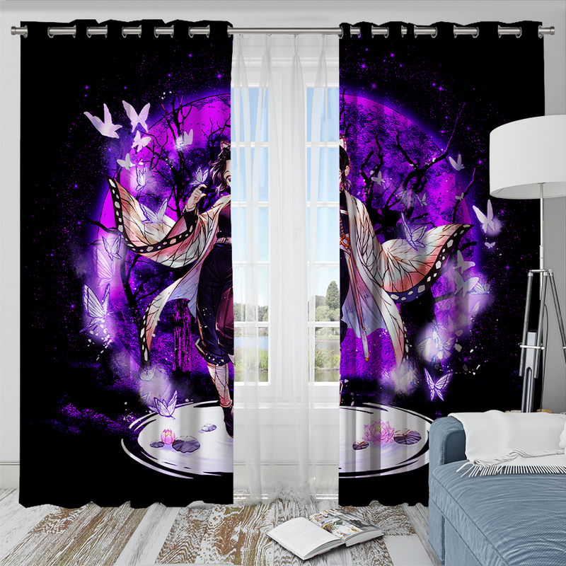 Shinobu Demon Slayer Moonlight Window Curtain