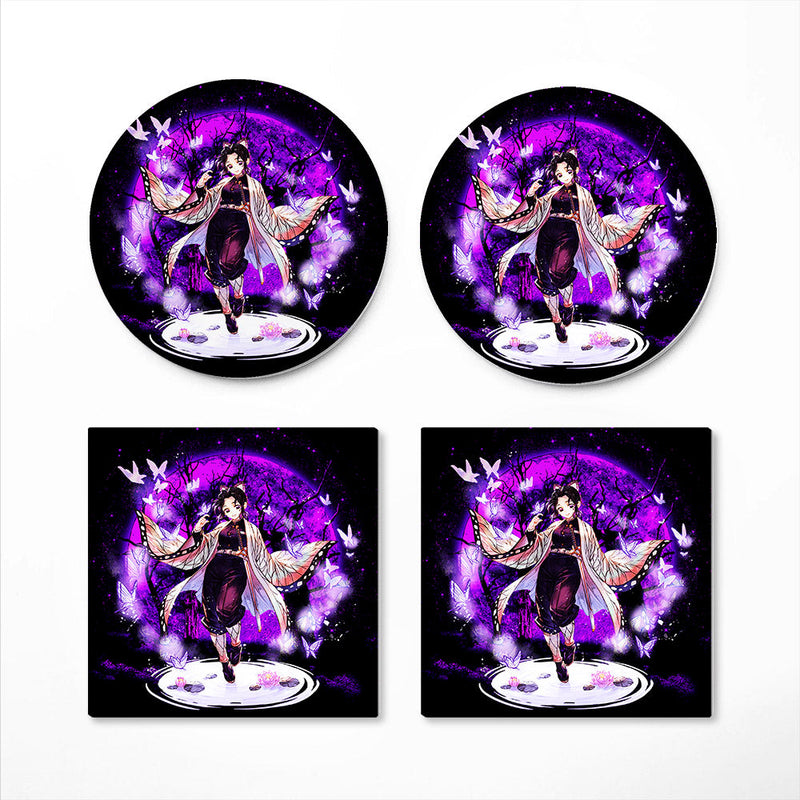 Shinobu Demon Slayer Moonlight Ceramic Decor Coaster - Gift Idea