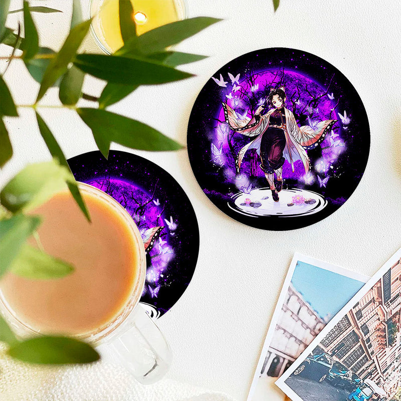 Shinobu Demon Slayer Moonlight Ceramic Decor Coaster - Gift Idea