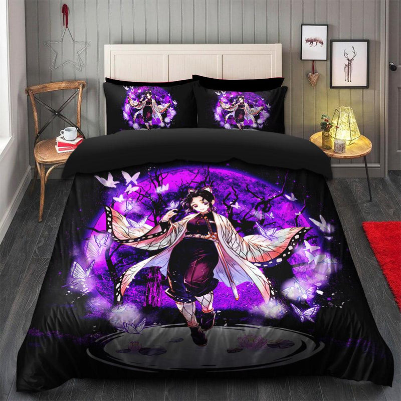 Kimetsu No Yaiba Kochou Shinobu Moonlight Bedding Set Duvet Cover And 2 Pillowcases Nearkii