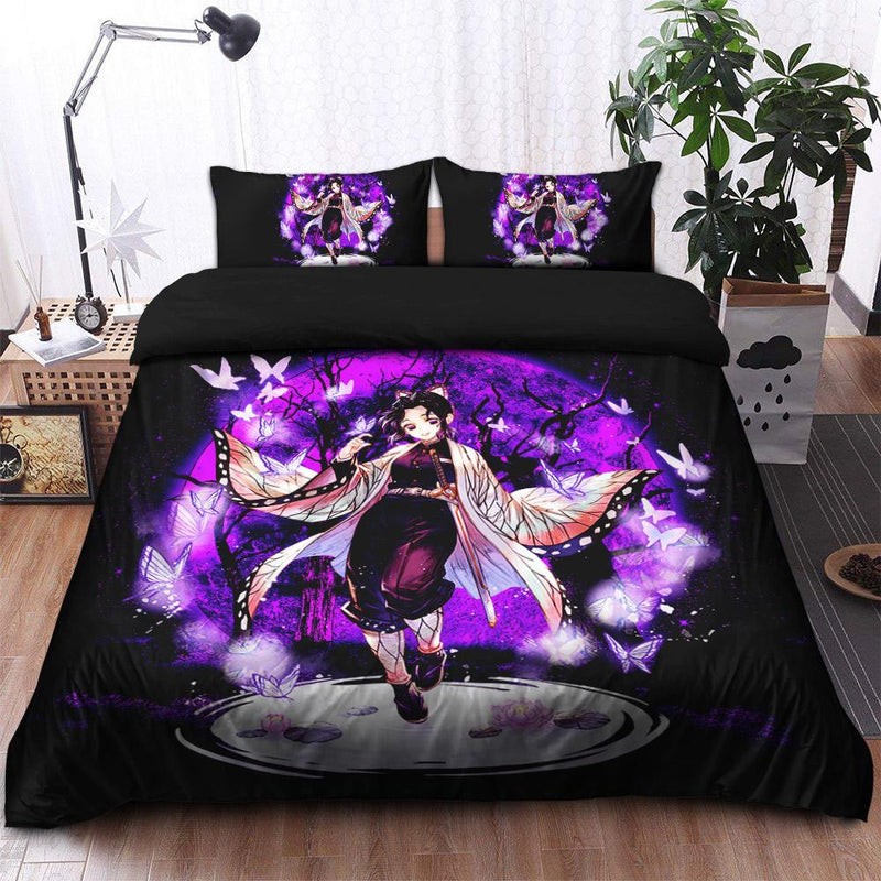 Kimetsu No Yaiba Kochou Shinobu Moonlight Bedding Set Duvet Cover And 2 Pillowcases Nearkii