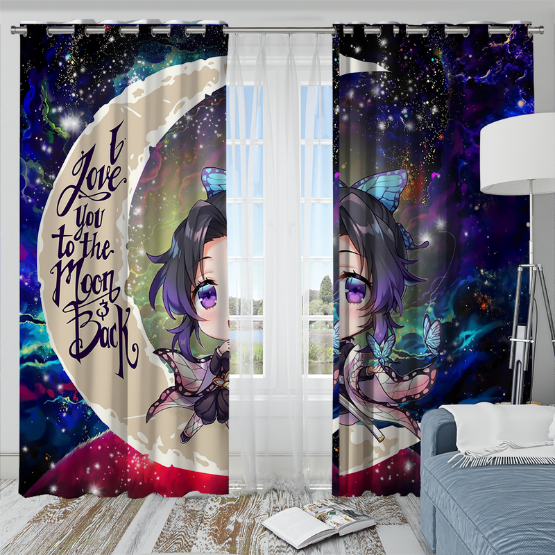 Shinobu Demon Slayer Love You To The Moon Galaxy Window Curtain