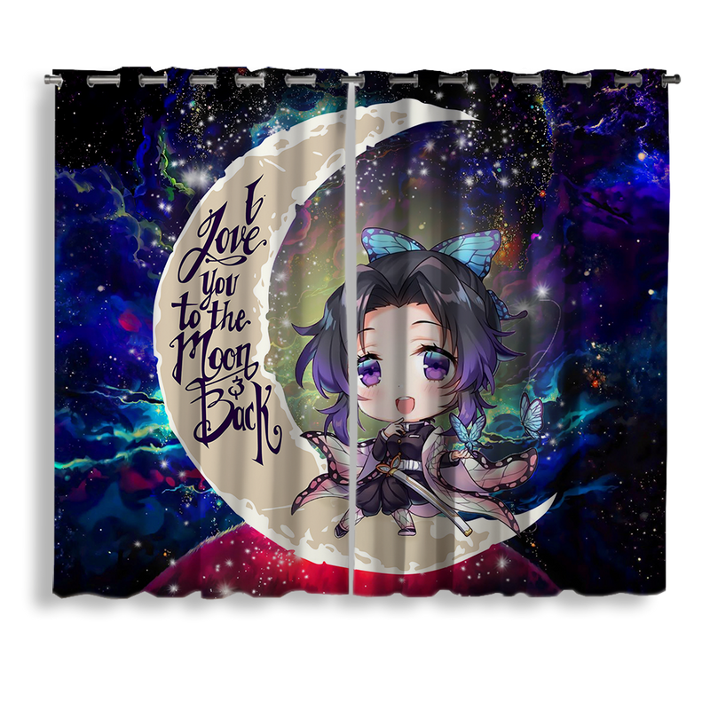 Shinobu Demon Slayer Love You To The Moon Galaxy Window Curtain