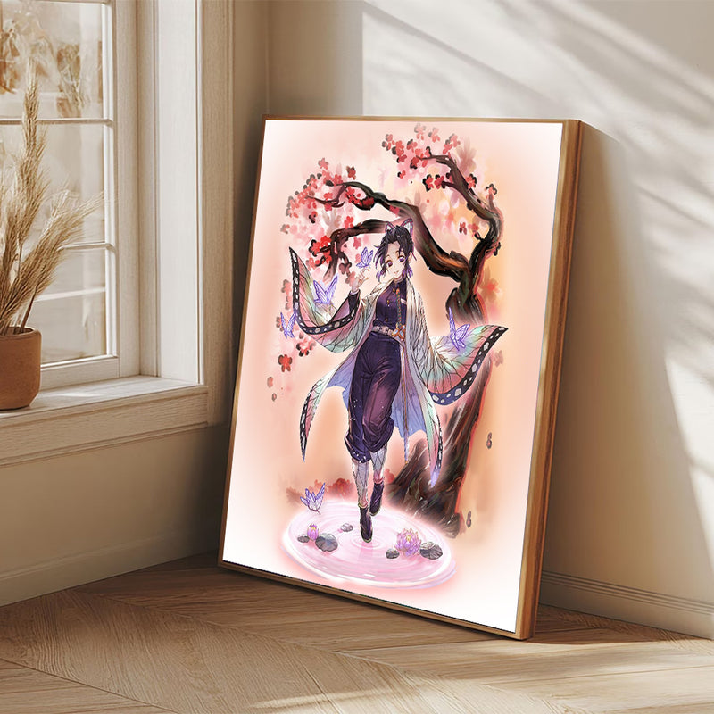 Shinobu Demon Slayer Anime Cherry Blossom Japan - Living Room - Canvas Wall Art - Print - Wall Decor