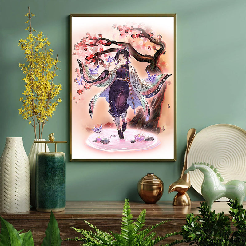 Shinobu Demon Slayer Anime Cherry Blossom Japan - Living Room - Canvas Wall Art - Print - Wall Decor