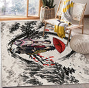 Shinobu x Giyu Demon Slayer Japan Ink Style Rectangular Area Rug