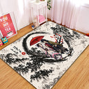 Shinobu x Giyu Demon Slayer Japan Ink Style Rectangular Area Rug