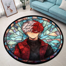 Shoto Todoroki My Hero Academia Japan Anime Stained Glass Round Rug