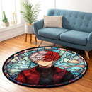Shoto Todoroki My Hero Academia Japan Anime Stained Glass Round Rug