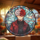 Shoto Todoroki My Hero Academia Japan Anime Round Stained Glass Suncatcher