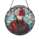 Shoto Todoroki My Hero Academia Japan Anime Round Stained Glass Suncatcher