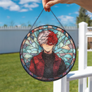 Shoto Todoroki My Hero Academia Japan Anime Round Stained Glass Suncatcher