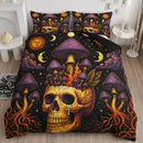 Psychedelic Mushroom Skull Bedding Set