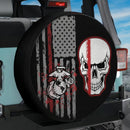Skull American Flag US Marine Jeep Car Spare Tire Cover