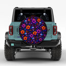 Skull Floral Custom Jeep Wheel Cover With Camera Hole