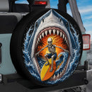 Skull Skeleton Surfing Shark Custom Jeep Wheel Cover With Camera Hole