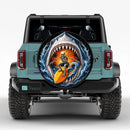 Skull Skeleton Surfing Shark Custom Jeep Wheel Cover With Camera Hole