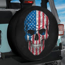 Skull American Flag Jeep Car Spare Tire Cover