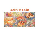 Sleeping Fire Type Pokemon Floral Desk Mat