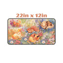 Sleeping Fire Type Pokemon Floral Desk Mat