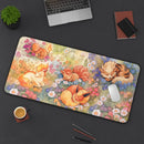 Sleeping Fire Type Pokemon Floral Desk Mat