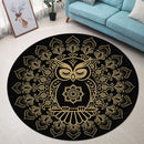 Sleeping Owl Mandala Round Rug
