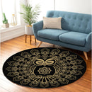 Sleeping Owl Mandala Round Rug