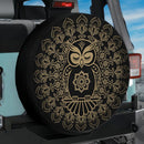 Mandala Meditating Sleeping Owl Jeep Car Spare Tire Cover