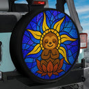 Sloth Yoga Meditation Mandala Stained Glass Jeep Car Spare Tire Cover