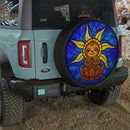 Sloth Yoga Meditation Mandala Stained Glass Jeep Car Spare Tire Cover