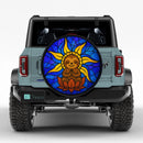 Sloth Yoga Meditation Mandala Stained Glass Jeep Car Spare Tire Cover