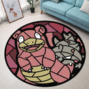 Slowbro Pokemon Stained Glass Round Rug