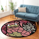 Slowbro Pokemon Stained Glass Round Rug