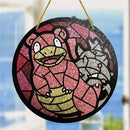 Slowbro Pokemon Round Stained Glass Suncatcher