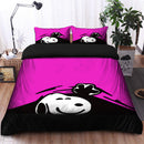 Snoopy Peek Under The Blanket Pink Bedding Set