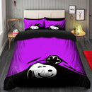 Snoopy Peek Under The Blanket Purple Bedding Set