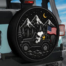 Snoopy Drive Black Jeep Car Spare Tire Cover