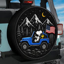 Snoopy Driving Blue Jeep Car Spare Tire Cover