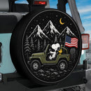 Snoopy Driving Green Jeep Car Spare Tire Cover
