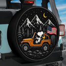 Snoopy Driving Orange Jeep Car Spare Tire Cover