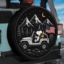 Snoopy Driving White Jeep Car Spare Tire Cover