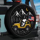 Snoopy Driving Yellow Jeep Car Spare Tire Cover