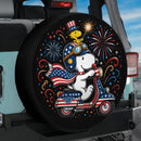 Snoopy Firework American Car Spare Tire Cover
