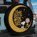 Snoopy I Love You To The Moon And Back Jeep Car Spare Tire Cover