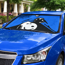 Snoopy Peek Under The Blanket Blue Car Auto Sunshades