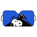 Snoopy Peek Under The Blanket Blue Car Auto Sunshades