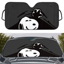 Snoopy Peek Under The Blanket Gray Car Auto Sunshades
